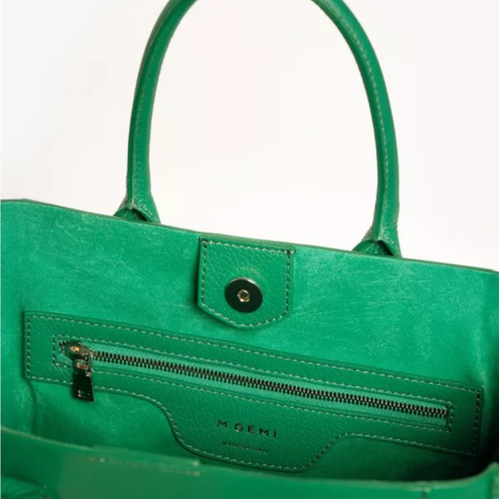 M Gemi The Elena Medio Tote in Jewel Green - Picture 4 of 16